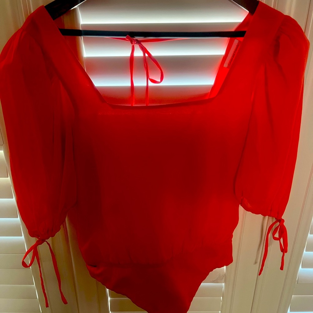 Lovers and Friends Coral Red Body Suit size small